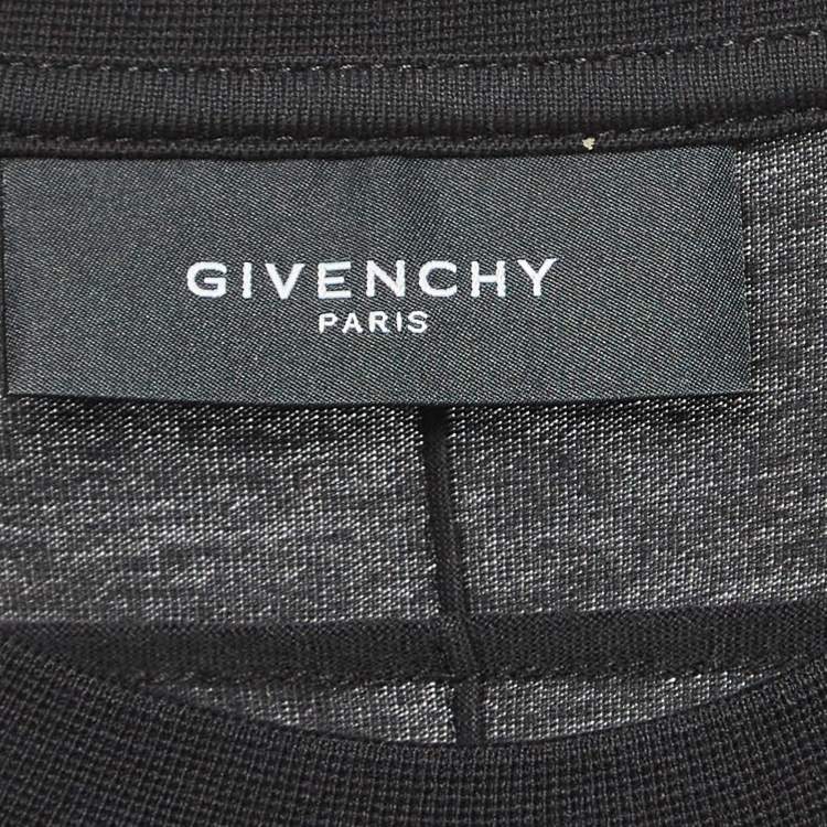 Pre Owned Givenchy Black Printed Cotton Crew Neck T-Shirt XS