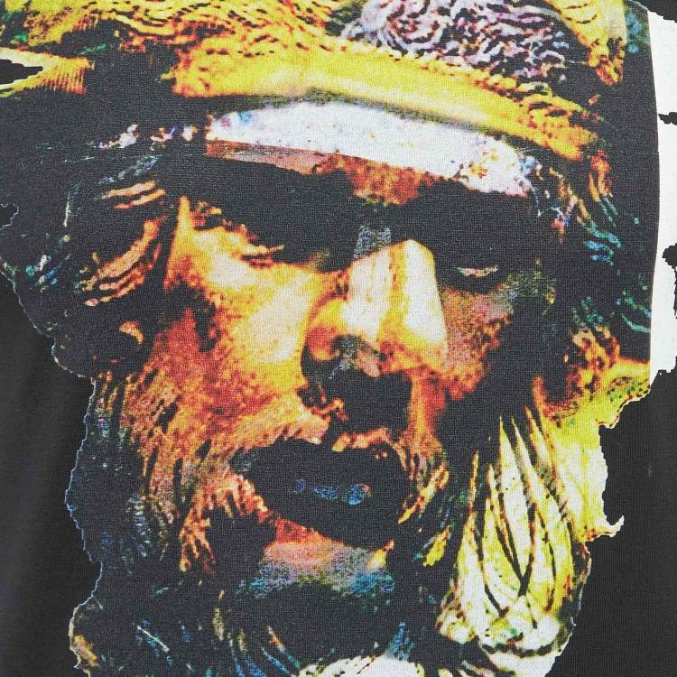 Pre Owned Givenchy Black Printed Cotton Crew Neck T-Shirt XS