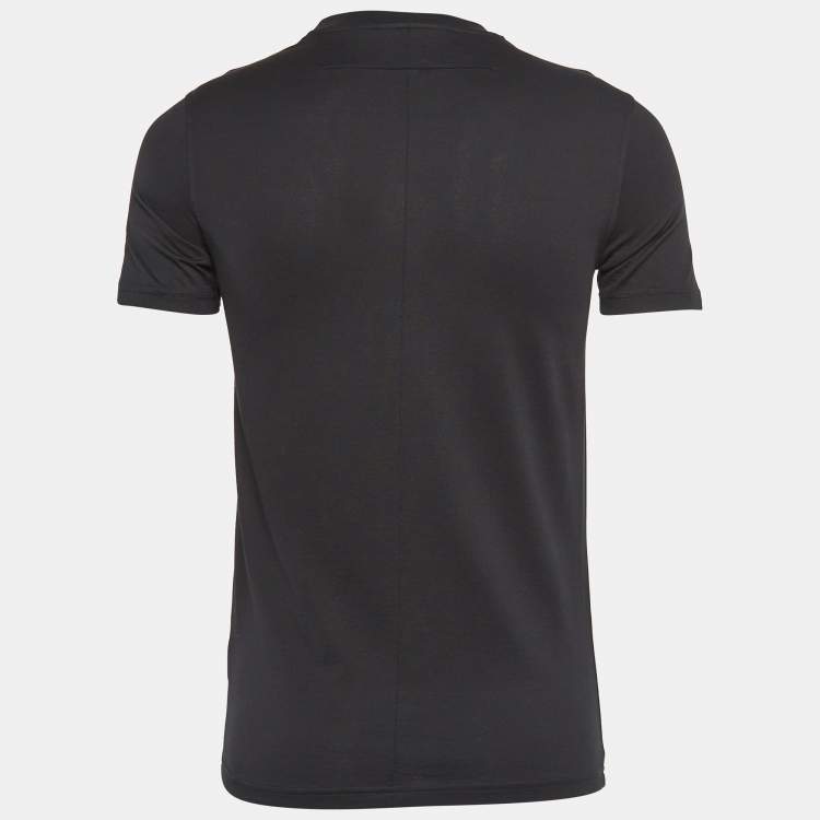 Pre Owned Givenchy Black Printed Cotton Crew Neck T-Shirt XS