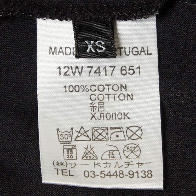 Pre Owned Givenchy Black Printed Cotton Crew Neck T-Shirt XS