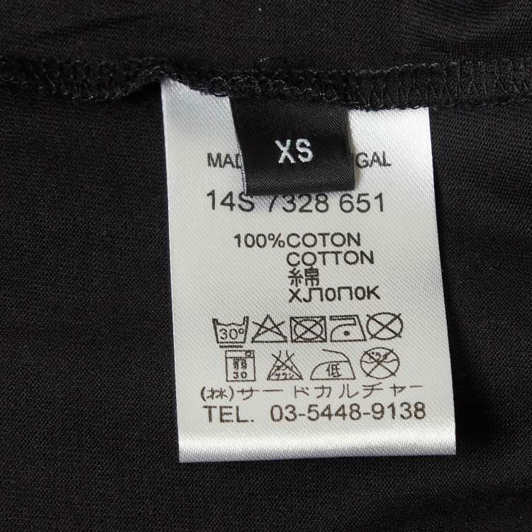 Pre Owned Givenchy Black Collar Horns Cotton T-Shirt XS