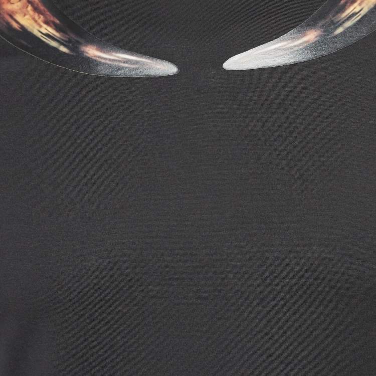 Pre Owned Givenchy Black Collar Horns Cotton T-Shirt XS