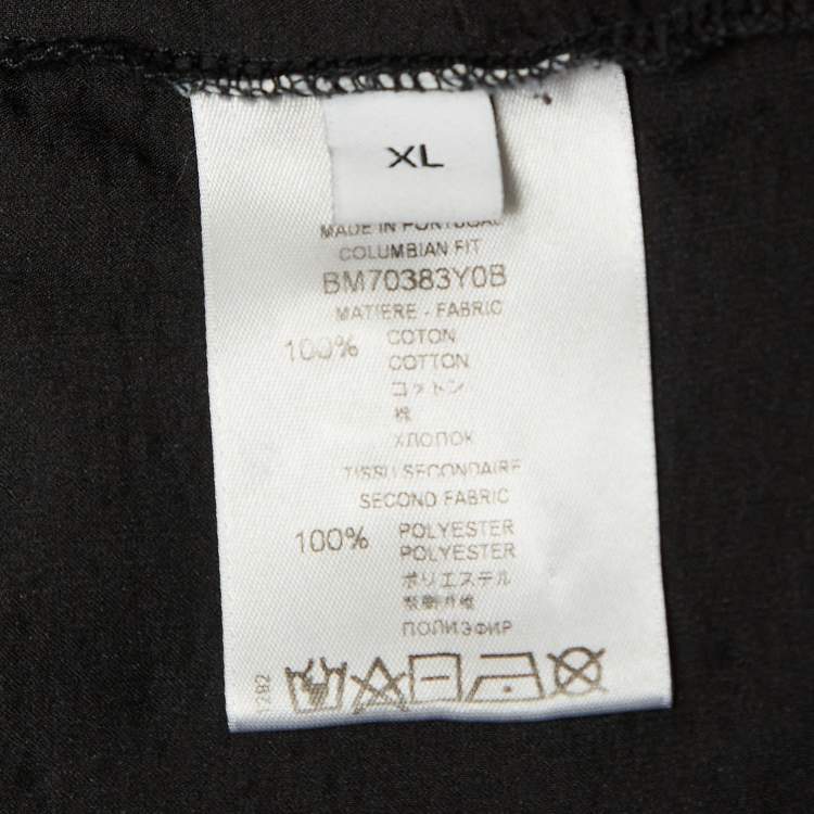 Pre Owned Givenchy Black Logo Print Distressed Cotton T-Shirt XL
