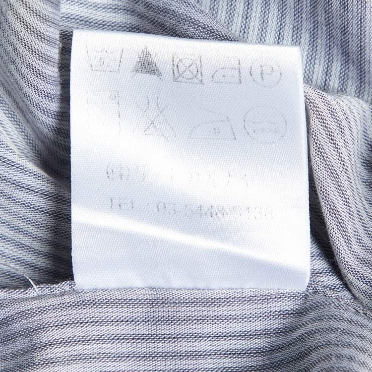 Pre Owned Givenchy Grey Striped Cotton Long Sleeve Shirt M
