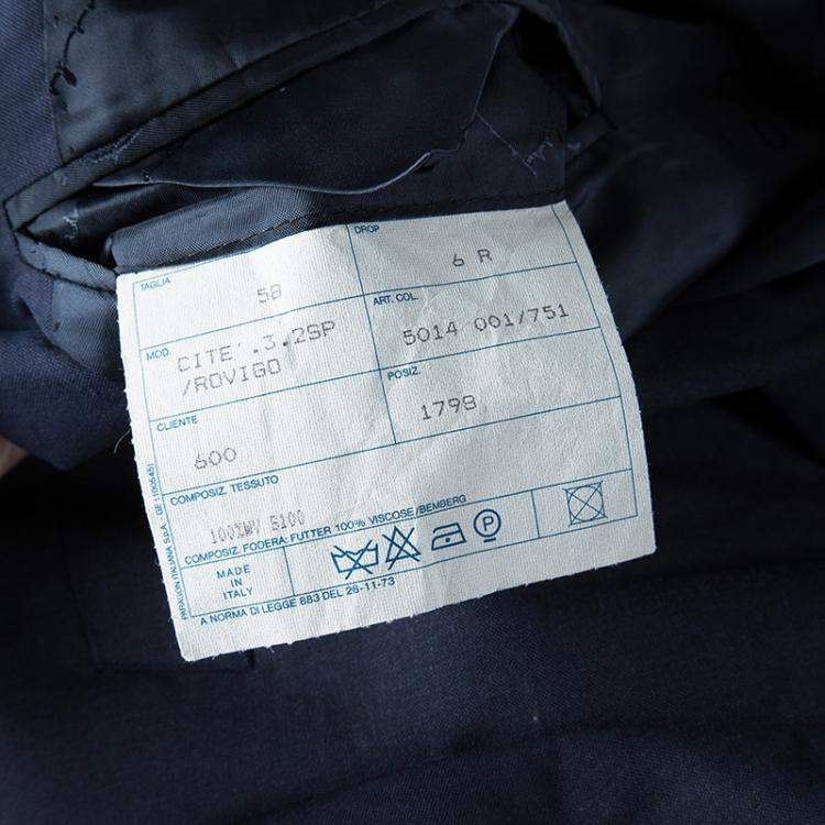 Pre Owned Givenchy Gentleman Blue Wool Tailored Blazer 4XL 