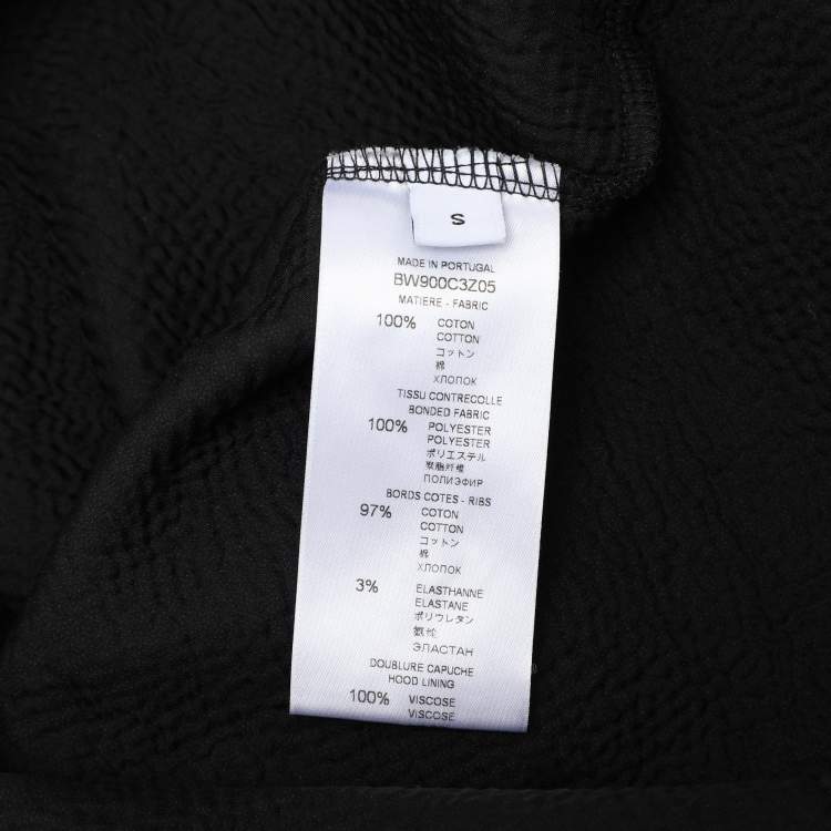 Pre Owned Givenchy Black Distressed Cotton & Mesh Inset Logo Printed Hooded Sweatshirt S