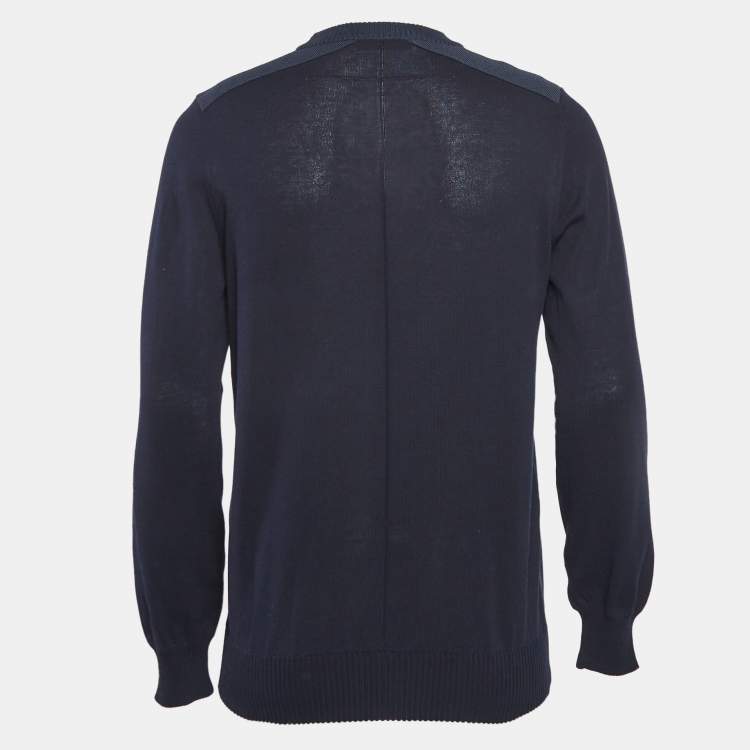 Pre Owned Givenchy Navy Blue Navy Blue Applique Detail Sweatshirt L