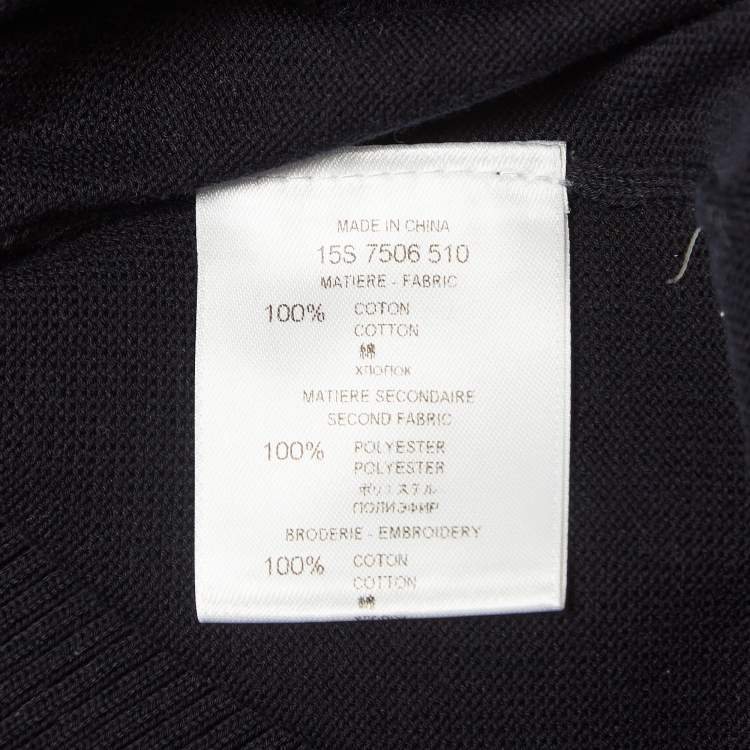Pre Owned Givenchy Navy Blue Navy Blue Applique Detail Sweatshirt L