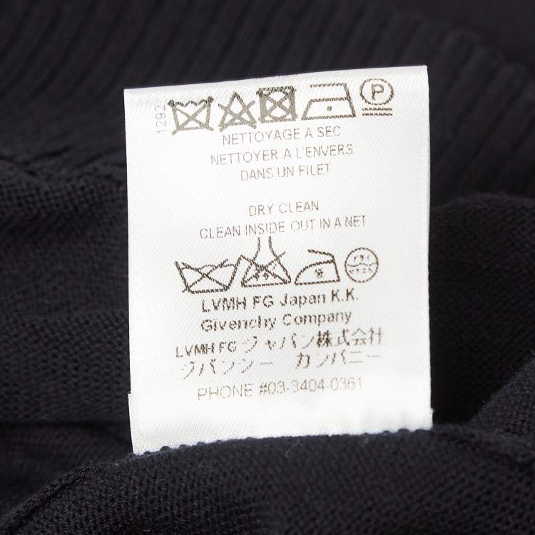 Pre Owned Givenchy Navy Blue Navy Blue Applique Detail Sweatshirt L
