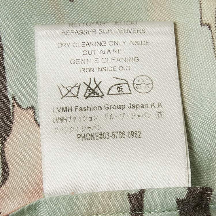 Pre Owned Givenchy Green Printed Silk Short Sleeve Shirt XXL