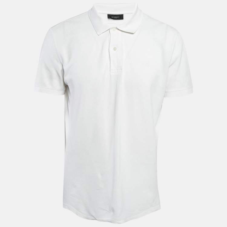 Pre Owned Givenchy White Cotton Polo T-Shirt XL