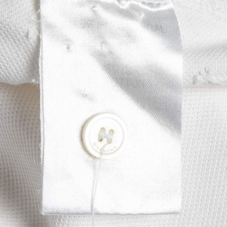Pre Owned Givenchy White Cotton Polo T-Shirt XL