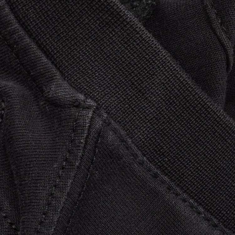 Pre Owned Givenchy Black Cotton Star Quilt Detail T-Shirt L 