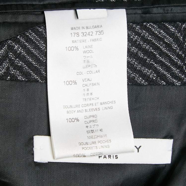Pre Owned Givenchy Black Herringbone Wool Single Breasted Blazer S
