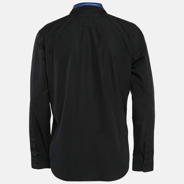 Pre Owned Givenchy Black Cotton Contrast Trim Collar Cotton Shirt XL