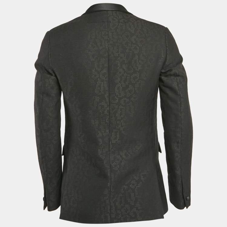 Pre Owned Givenchy Black Patterned Wool Blend Blazer S