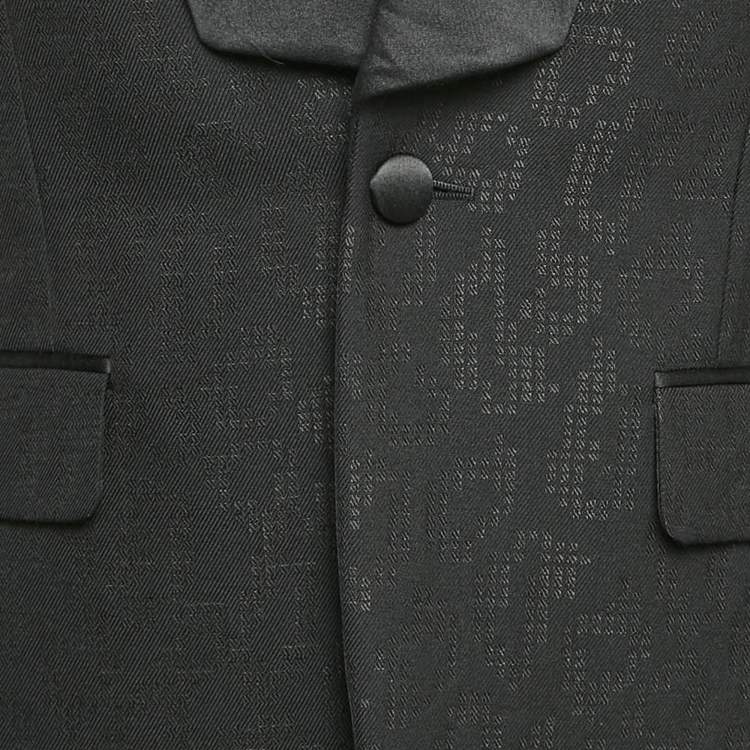 Pre Owned Givenchy Black Patterned Wool Blend Blazer S