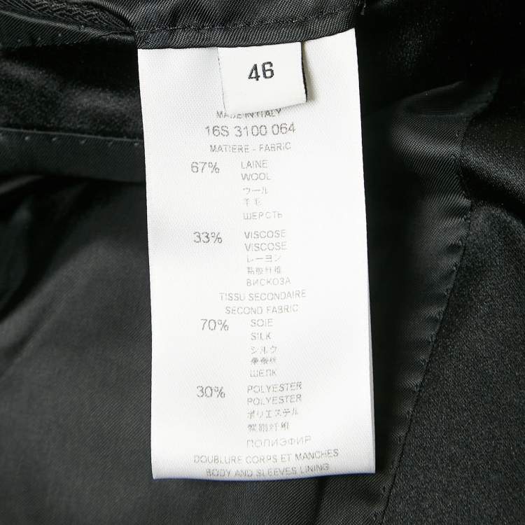 Pre Owned Givenchy Black Patterned Wool Blend Blazer S
