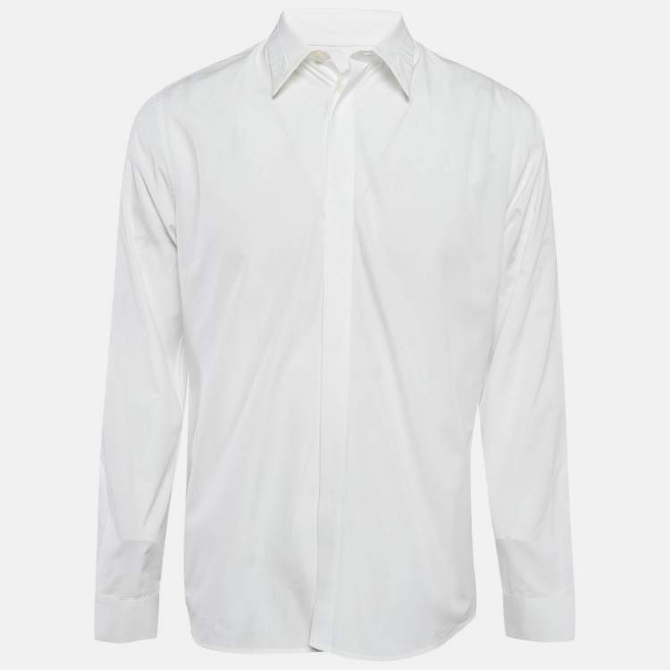 Pre Owned Givenchy White Cotton Collar Detail Shirt XL