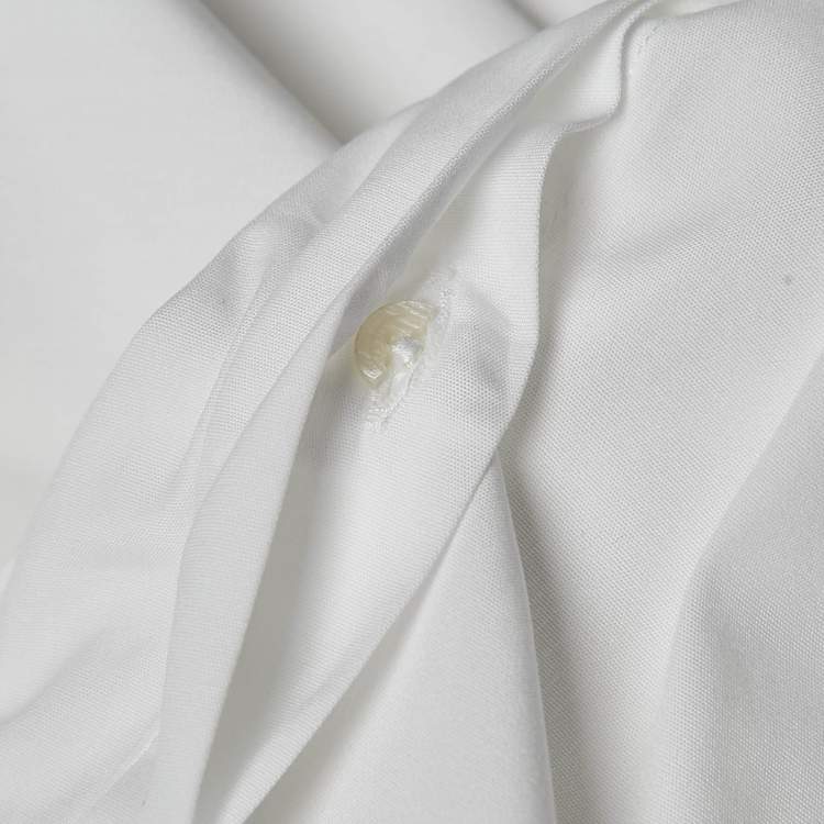Pre Owned Givenchy White Cotton Collar Detail Shirt XL