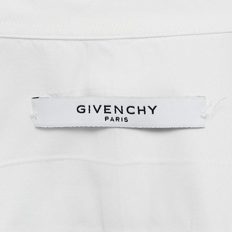 Pre Owned Givenchy White Cotton Collar Detail Shirt XL