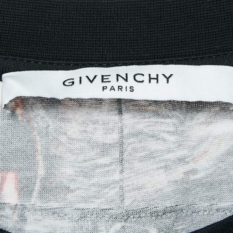 Pre Owned Givenchy Black Baboons Print Jersey Crew Neck T-Shirt M
