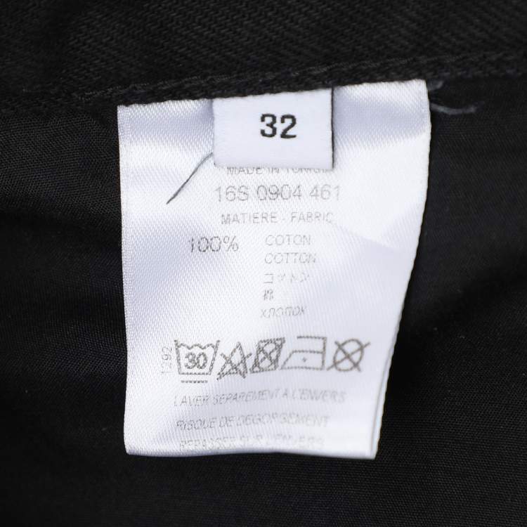 Pre Owned Givenchy Black Cotton Straight Leg Jeans S/M (Waist 32")