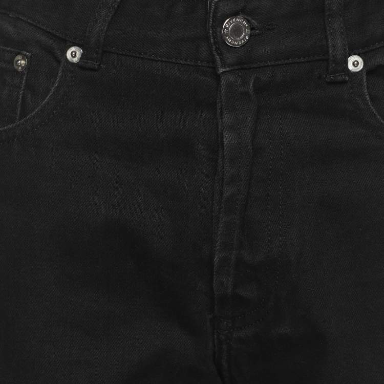 Pre Owned Givenchy Black Cotton Straight Leg Jeans S/M (Waist 32")