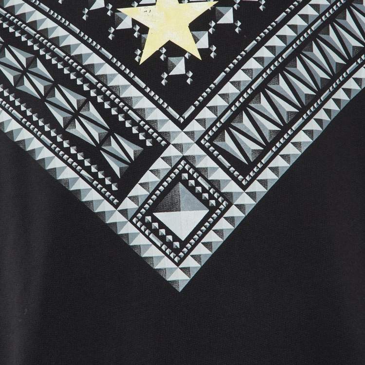 Pre Owned Givenchy Black Printed Cotton Crew Neck Sweatshirt M