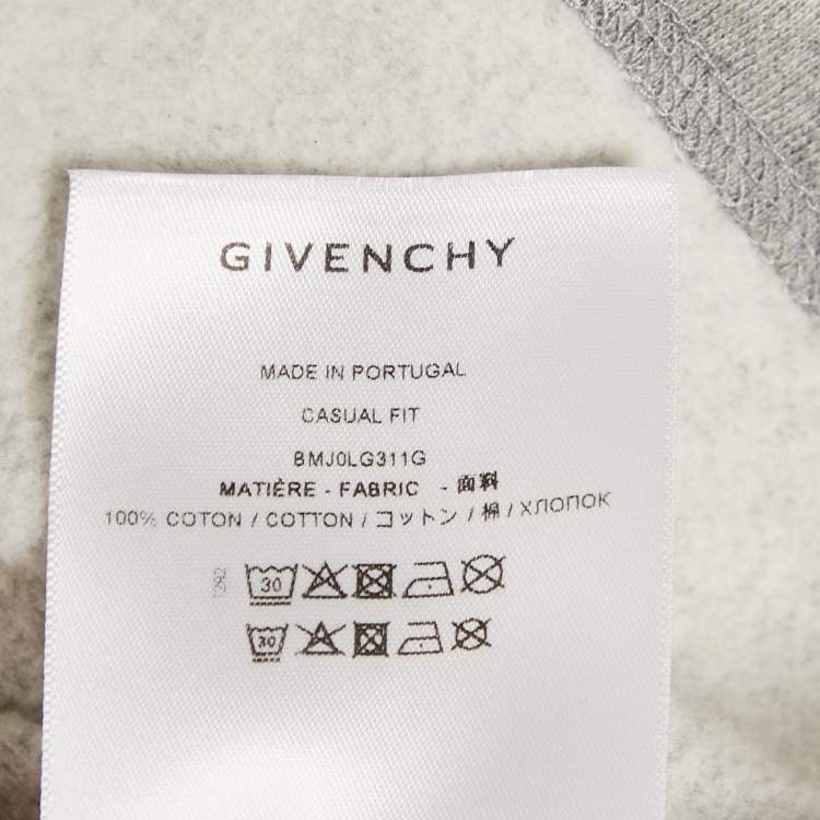 Pre Owned Givenchy Grey Cotton Knit High Neck Sweatshirt M