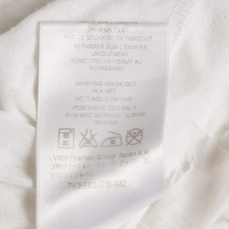 Pre Owned Givenchy White Logo Printed Cotton Distressed T-Shirt S