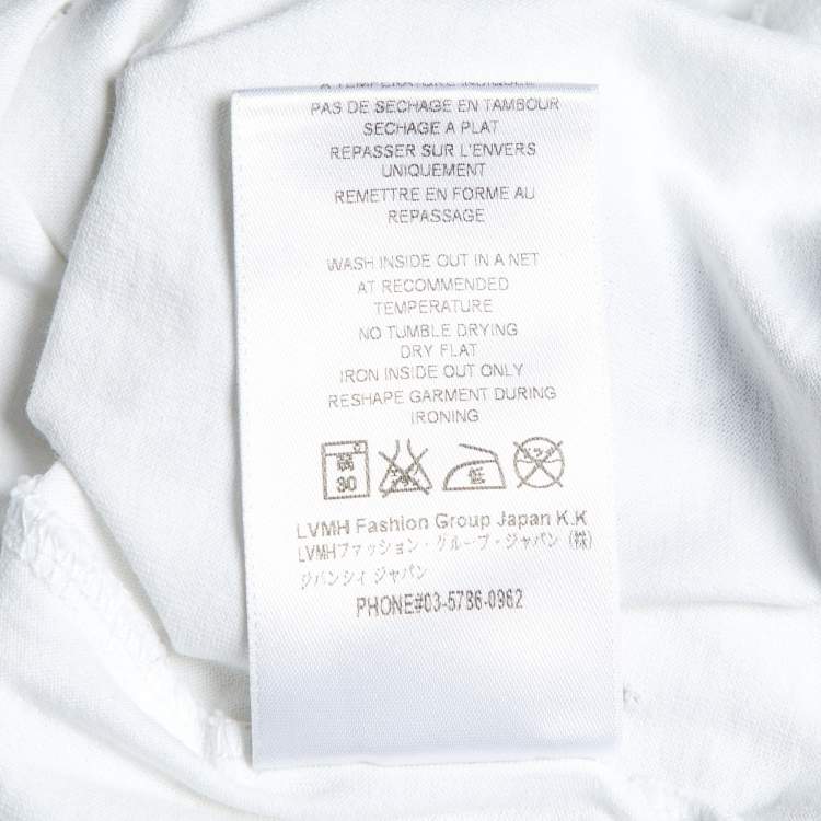 Pre Owned Givenchy White Logo Print Cotton Distressed T-Shirt L