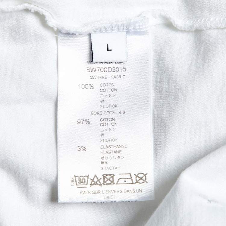 Pre Owned Givenchy White Logo Print Cotton Distressed T-Shirt L