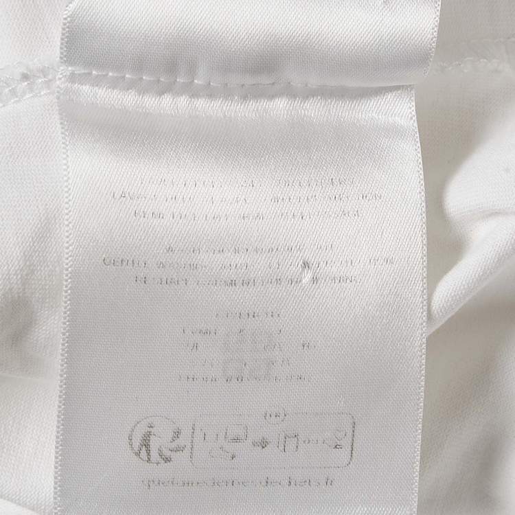 Pre Owned Givenchy White Logo Print Crew Neck T-Shirt M