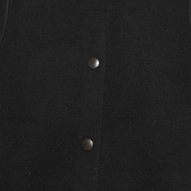 Pre Owned Givenchy Black Wool Blend Button Front Bomber Jacket L