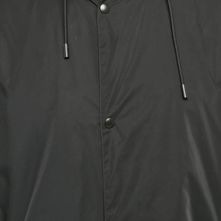 Pre Owned Givenchy Black Synthetic Hooded Long Jacket XL