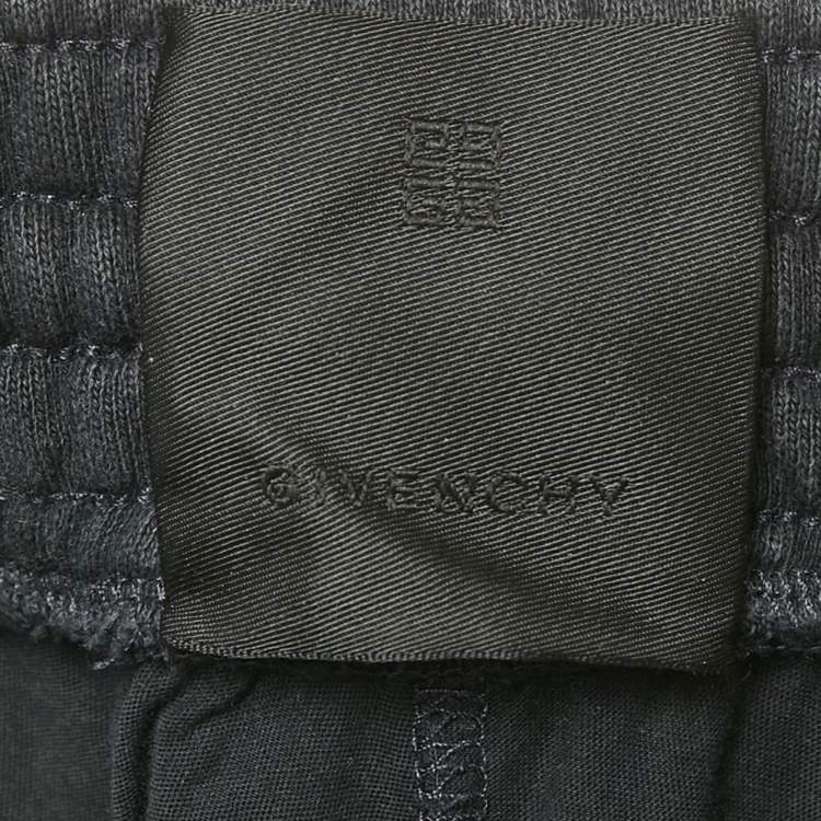 Pre Owned Givenchy Black Distressed Cotton Knit Archetype Shorts M