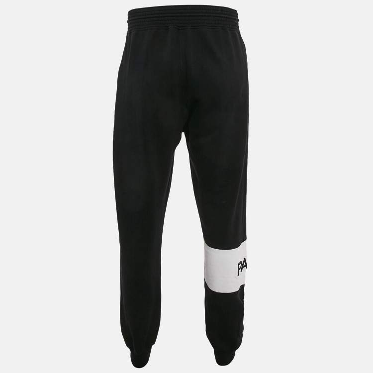Pre Owned Givenchy Black Logo Embroidered Cotton Sweatpants L
