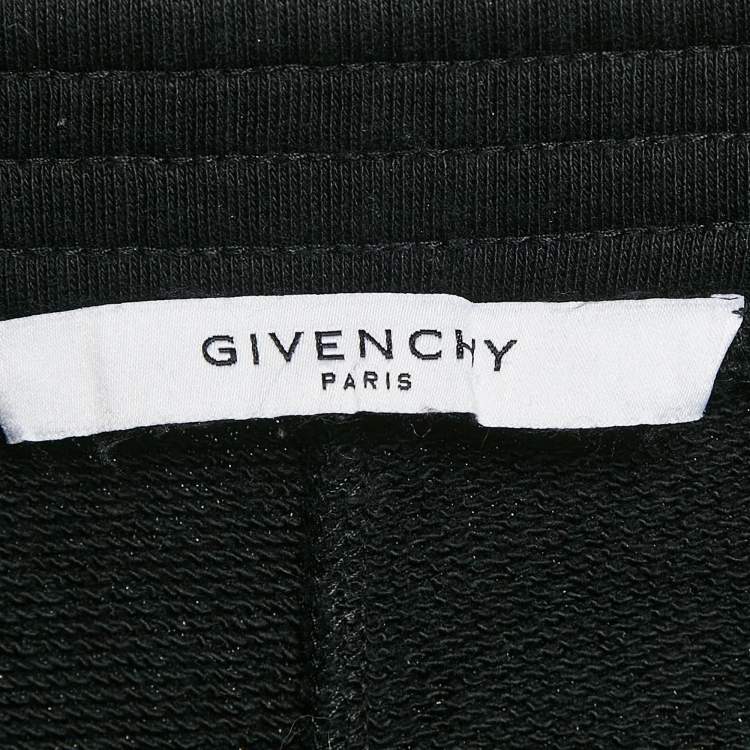 Pre Owned Givenchy Black Logo Embroidered Cotton Sweatpants L