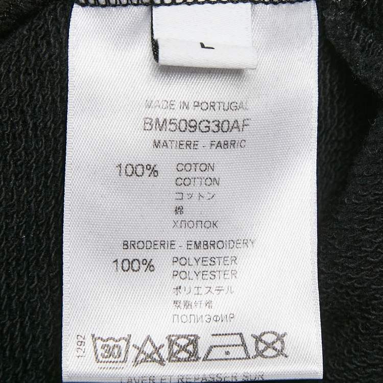 Pre Owned Givenchy Black Logo Embroidered Cotton Sweatpants L