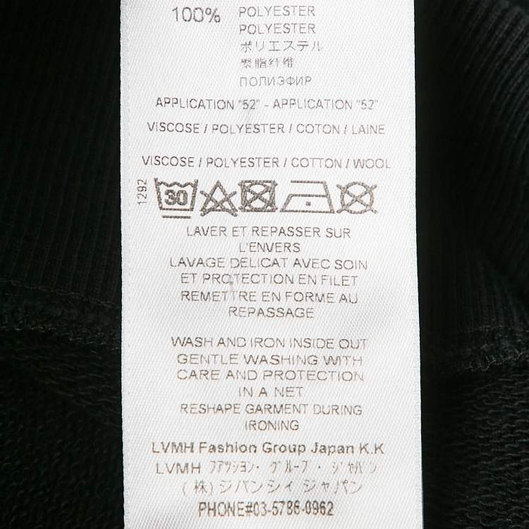 Pre Owned Givenchy Black Cotton Knit Applique Detail Hooded Sweatshirt L 