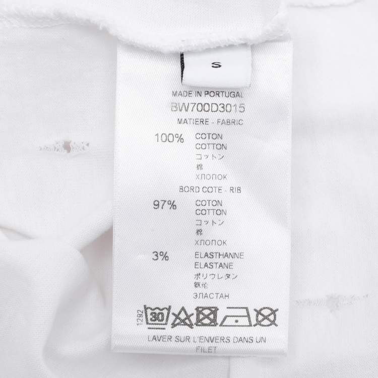 Pre Owned Givenchy White Logo Print Cotton Distressed T-Shirt S