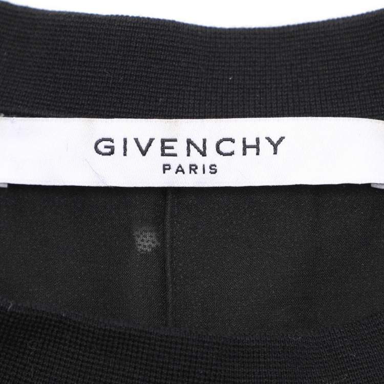Pre Owned Givenchy Black Logo Print Cotton Distressed T-Shirt M