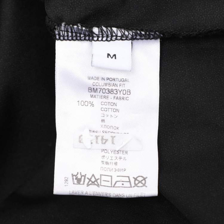 Pre Owned Givenchy Black Logo Print Cotton Distressed T-Shirt M