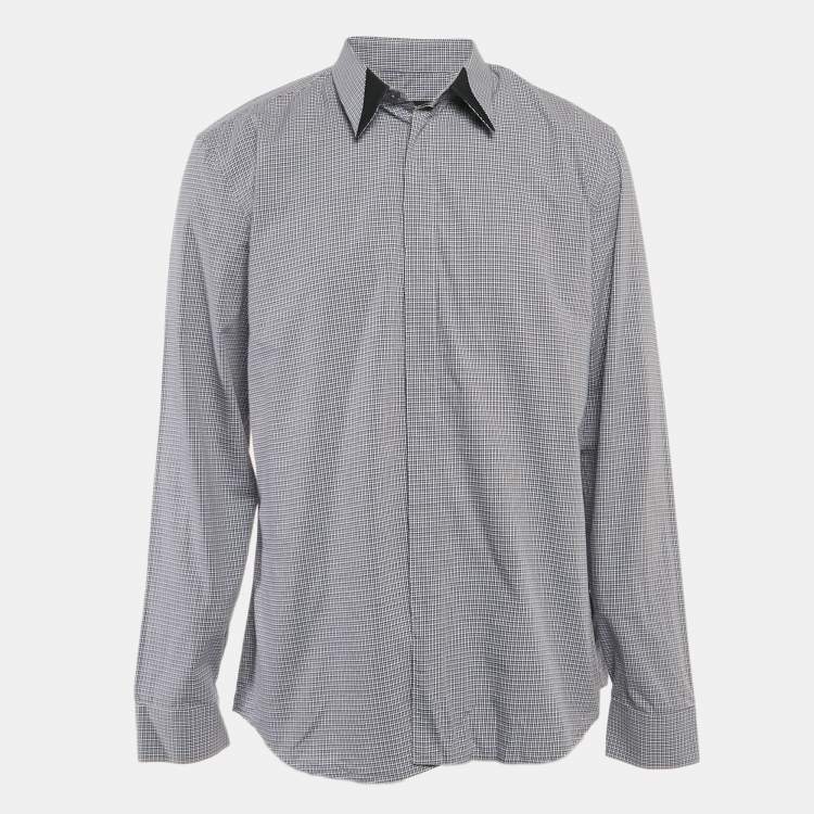 Pre Owned Givenchy Blue/Multicolor Gingham Cotton Button Front Shirt XXXL