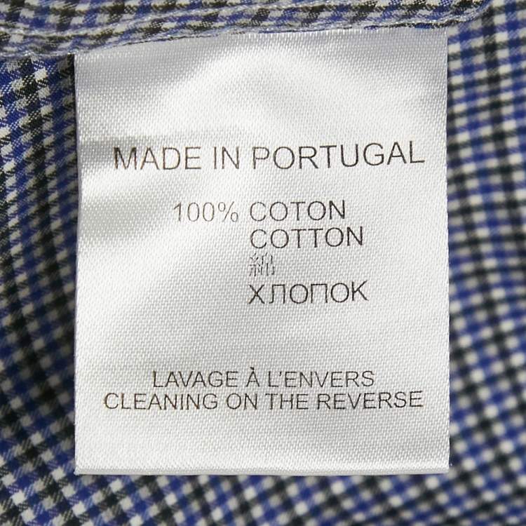 Pre Owned Givenchy Blue/Multicolor Gingham Cotton Button Front Shirt XXXL