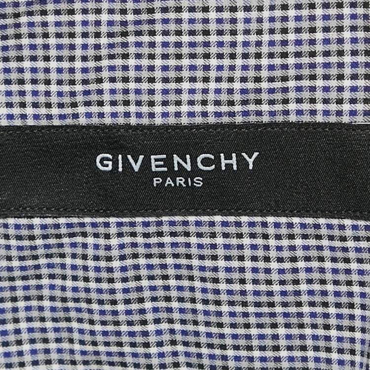 Pre Owned Givenchy Blue/Multicolor Gingham Cotton Button Front Shirt XXXL