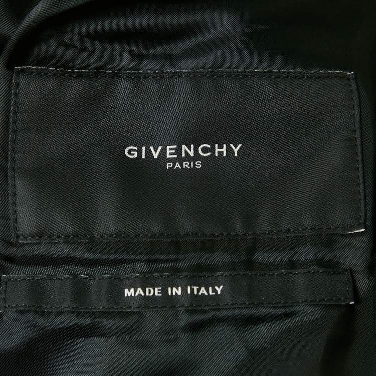 Pre Owned Givenchy Black Leather Zip-Up Jacket XXL
