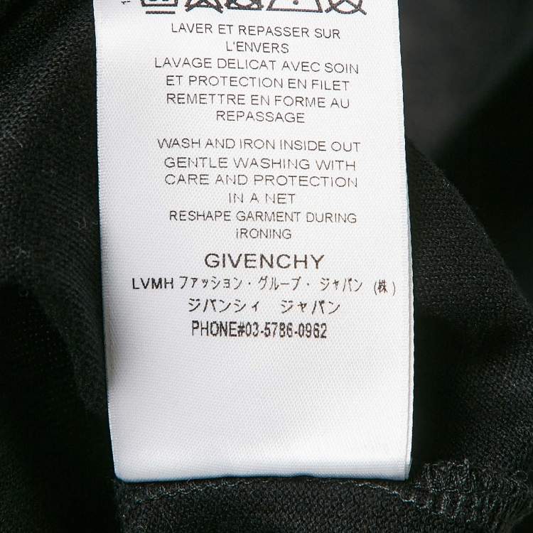 Pre Owned Givenchy Black Logo Tape Cotton Pique Polo T-Shirt M