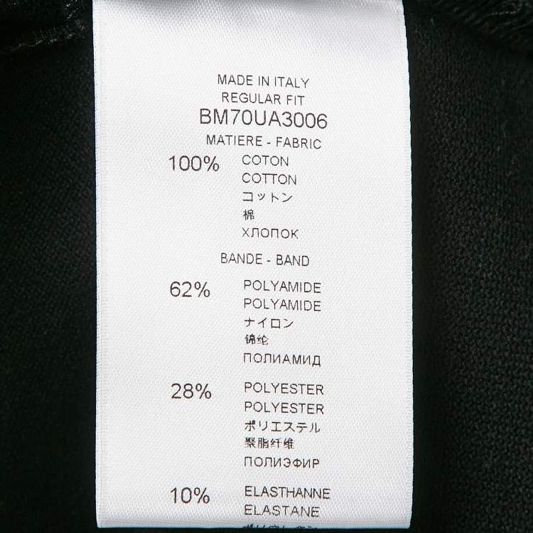 Pre Owned Givenchy Black Logo Tape Cotton Pique Polo T-Shirt M
